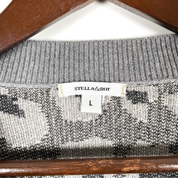 Stella & Dot Leopard Side Button Sweater with Merino Wool - Picture 5 of 8